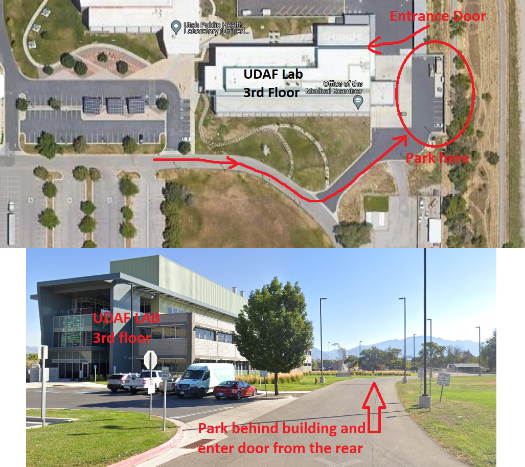 overhead image of the location of the laboratory services building
