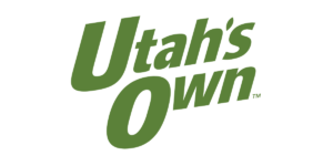 Utah's Own logo, green text that says Utah's Own